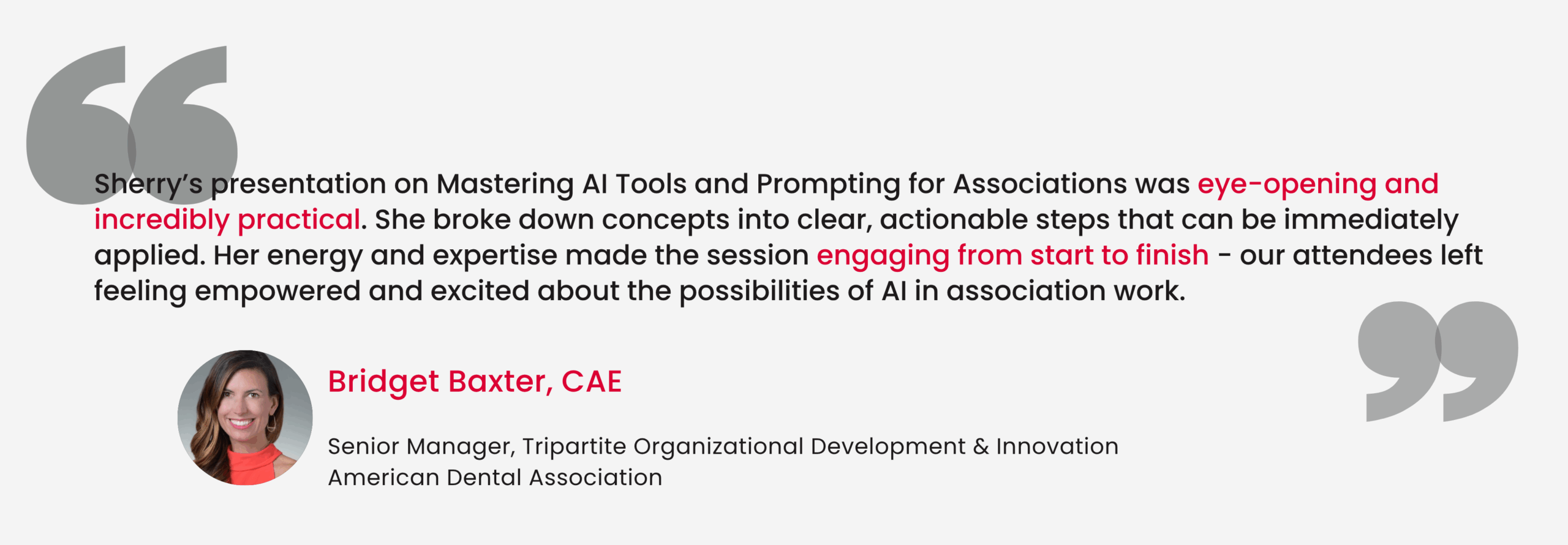 Bridget Baxter Testimonial